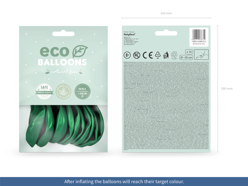 Balony Eco 26cm metalizowane zielone – przykładowe zastosowanie