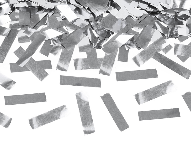 Tuba z konfetti srebrny 80cm – konfetti w ruchu