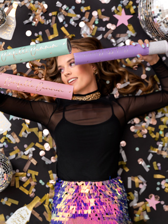 Tuba z konfetti, złoty, 40 cm