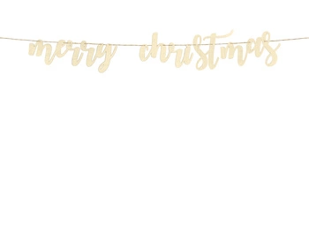 Drewniany baner Merry Christmas, 87x17cm