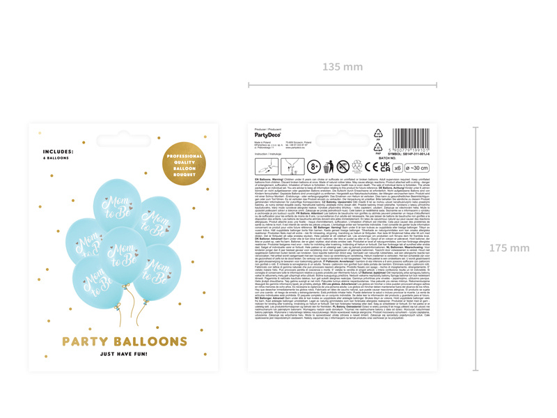 Balony Mom to Be Pastel Light Blue - balony z nadrukiem