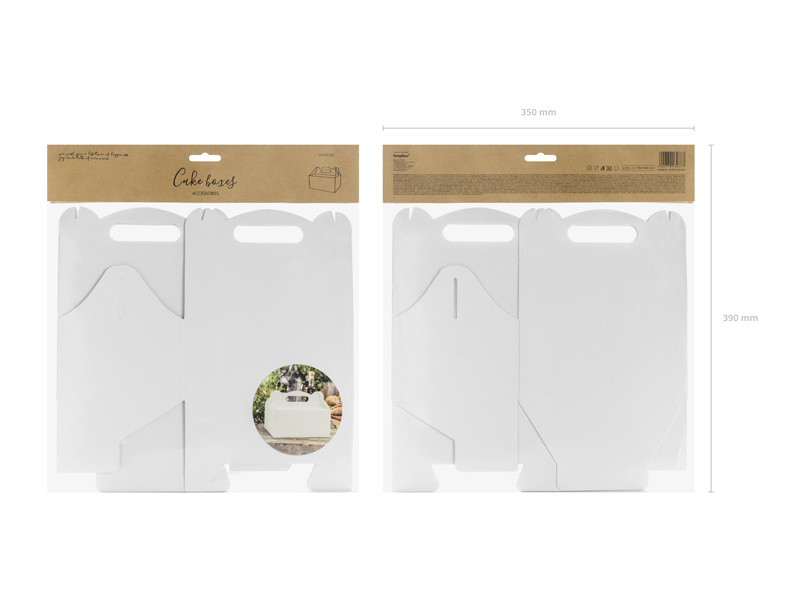 Ozdobne pudełka na ciasto, biały, 19x14x9cm – zdjęcie 4