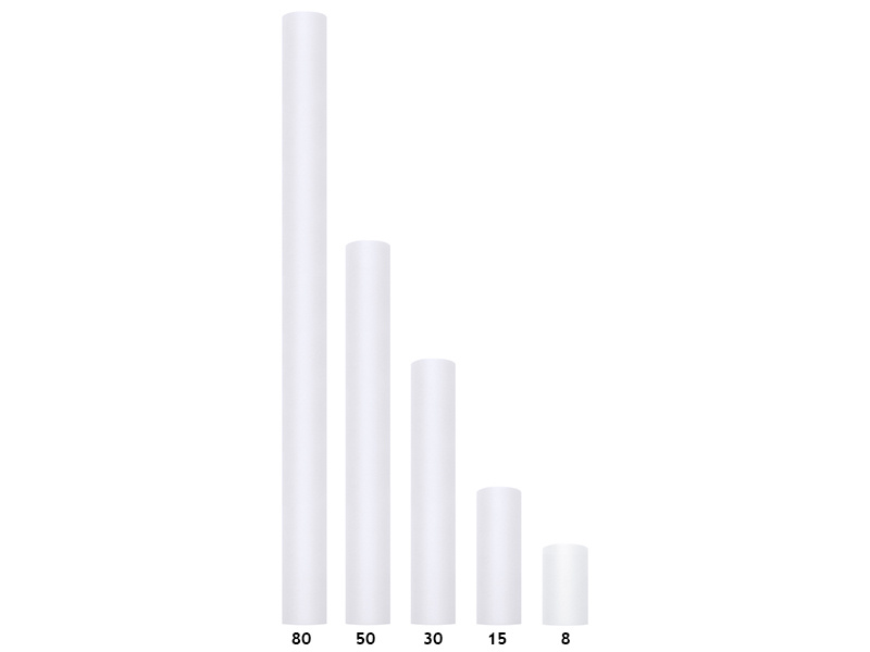 Tiul gładki biały 0,3 x 9m - zdjęcie 3