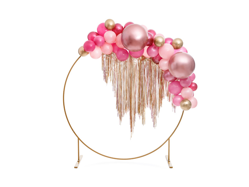 Balon okrągły Glossy 60cm różowe złoto detal
