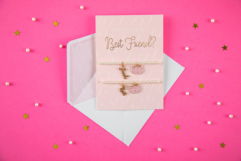 Kartka z bransoletkami Best Friends – kartka i koperta