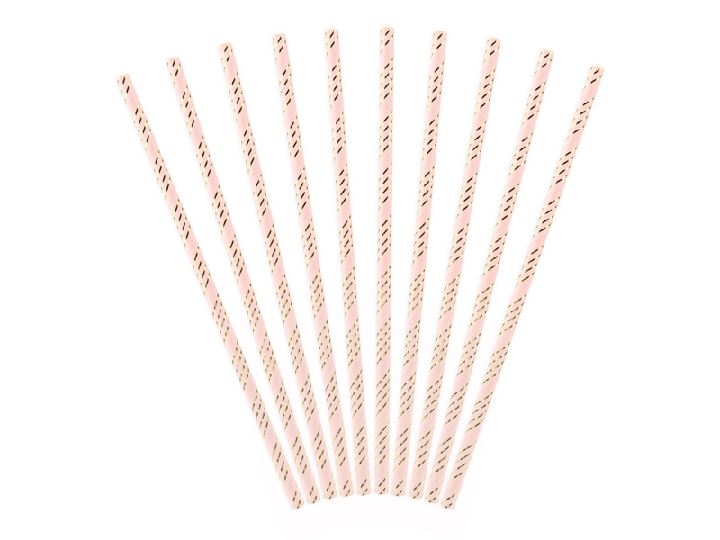 Papierowe słomki w jasnoróżowym kolorze