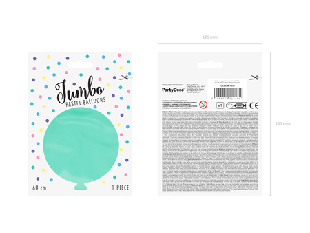 Balon okrągły 60cm, Pastel Light Mint