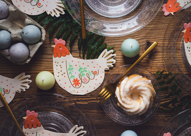 Serwetki Kurka - zbliżenie na wzór