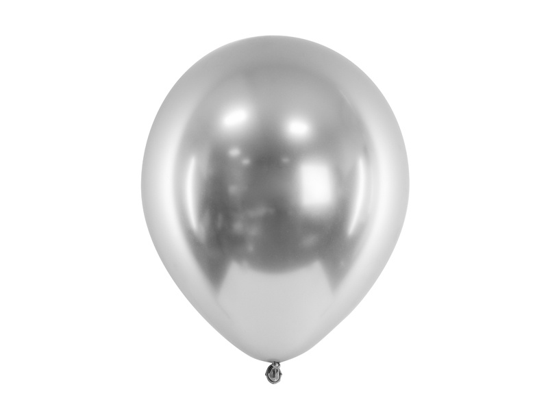 Balony Glossy 30cm srebrny – opakowanie 50 sztuk