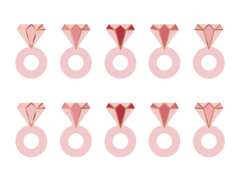 Znaczniki na kieliszki Pierścionki, 4x6.5 cm, mix (1 op. / 10 szt.)